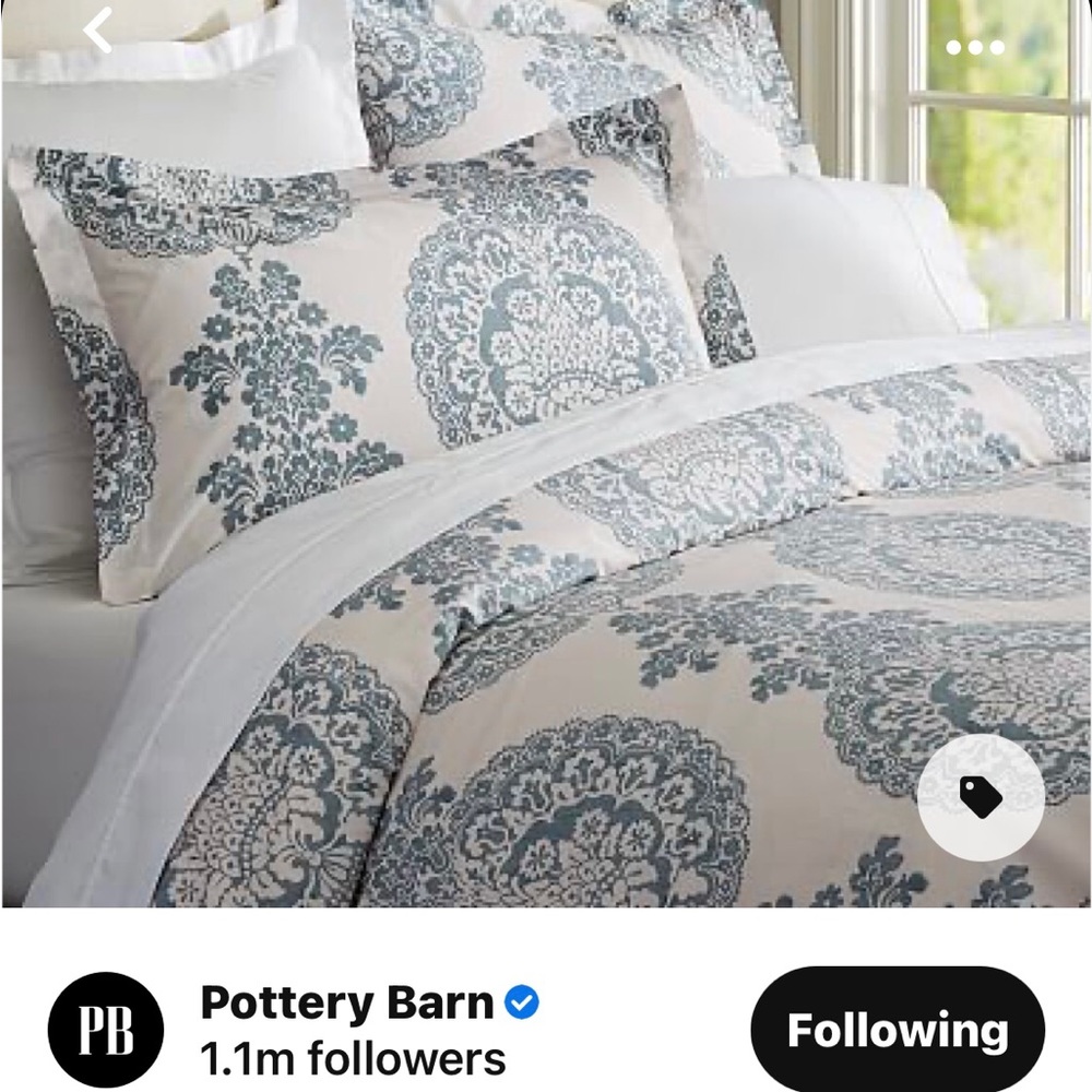 Pottery Barn Duvet Cover and Shams